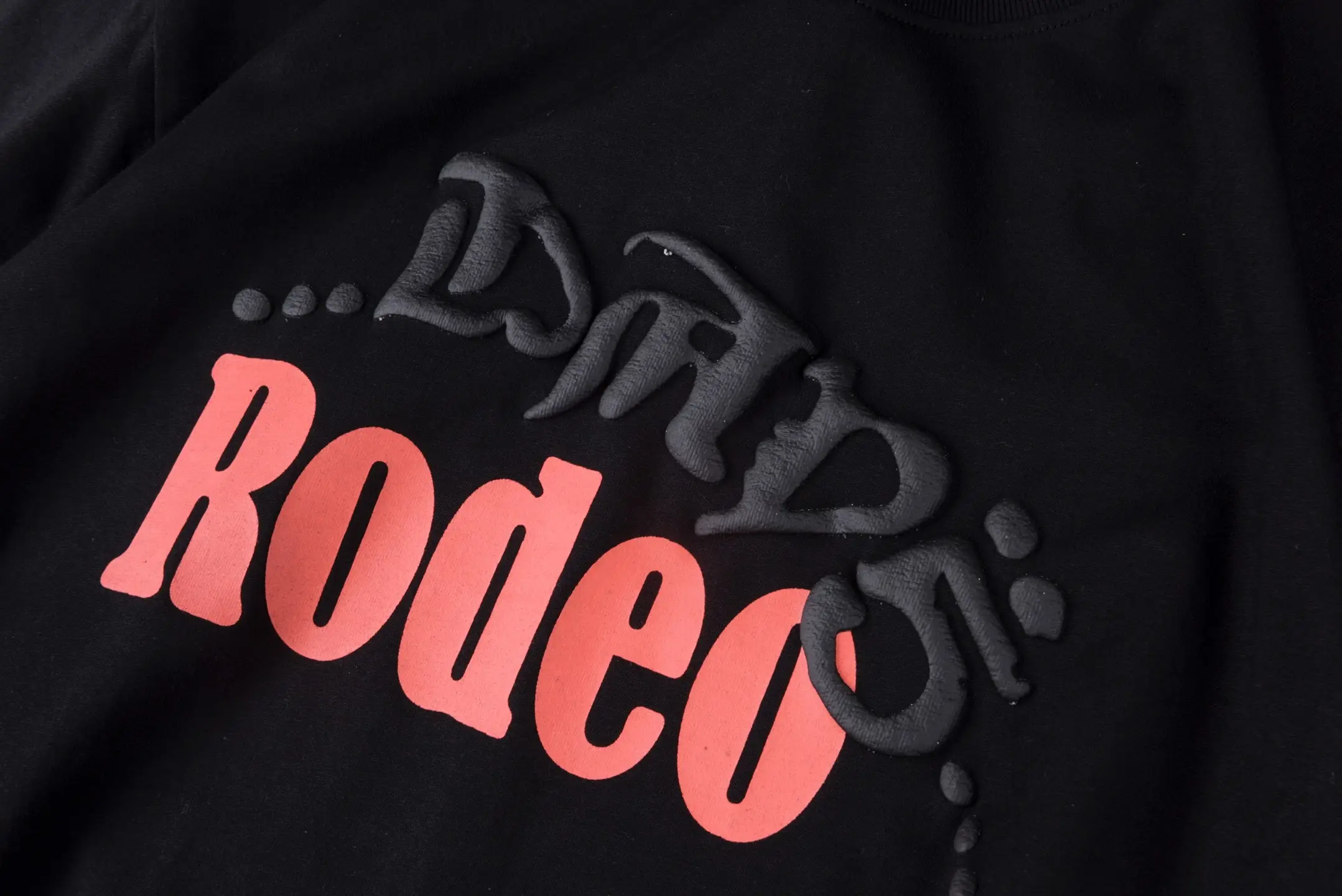 Repsgoat logo black fabric with red and black raised embossed lettering design
