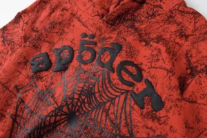 Repsgoat hoodie red black spider web graphic cotton blend sweatshirt