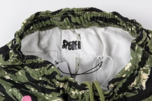 Spenta shorts camouflage green black beige cotton elastic waistband drawstring medium size