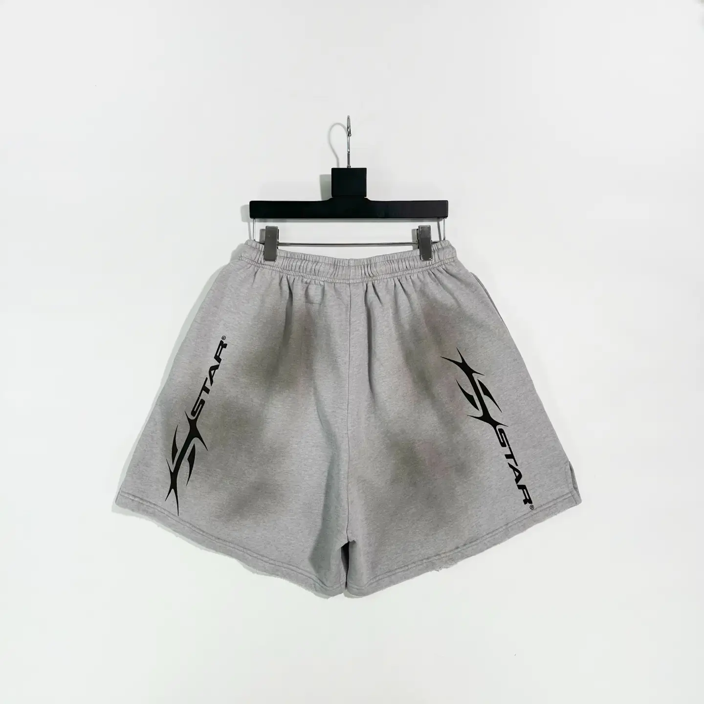 Xstar cotton shorts gray color with black brand logo elastic waistband comfortable fit