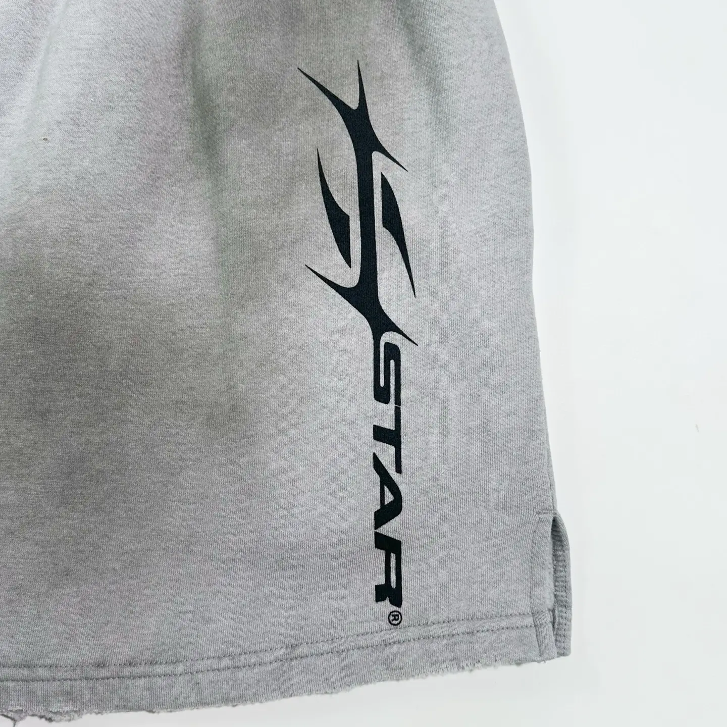 Istar Oversize Short Sleeve T-Shirt gray cotton with black logo print on sleeve