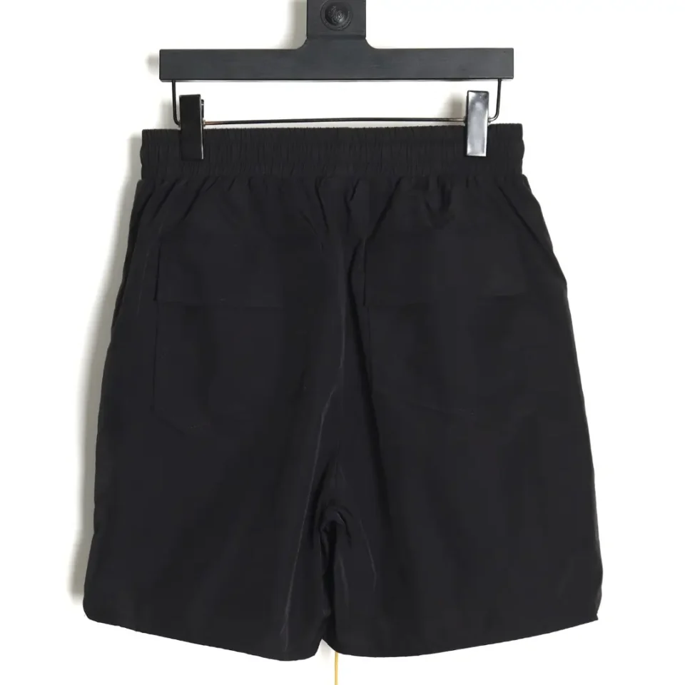 Repsgoat black nylon shorts elastic waistband streetwear casual design