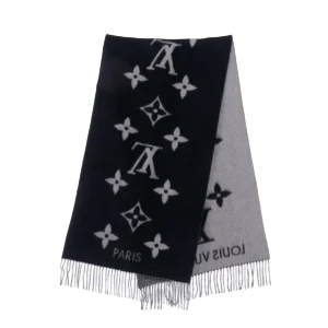 Louis Vuitton Printed Cashmere Fringe Scarf – Luxury Designer Winter Scarf