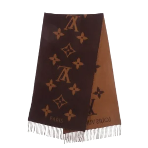 Louis Vuitton Printed Cashmere Fringe Scarf – Luxury Warm Winter Scarf