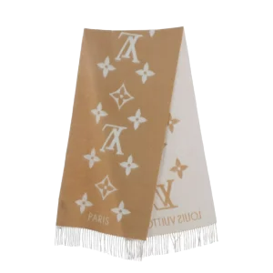 Louis Vuitton Printed Cashmere Fringe Scarf – High-End Fashion Scarf