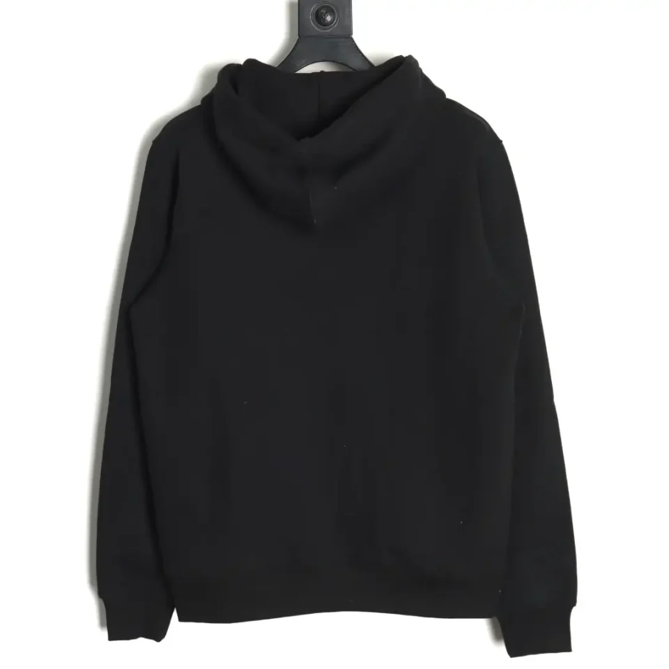 Repsgoat black hoodie sweatshirt black cotton casual pullover with hood and long sleeves