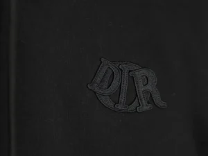 Dior sweatshirt black cotton fabric embroidered Dior logo on chest