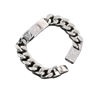 Louis Vutton Carved Pattern Silver Plated Bracelet