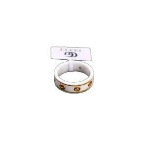 Gucci GUC Golden Ceramic Double G Ring