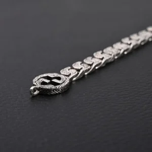 Chrome Hearts bracelet silver engraved heavy link chain accessory