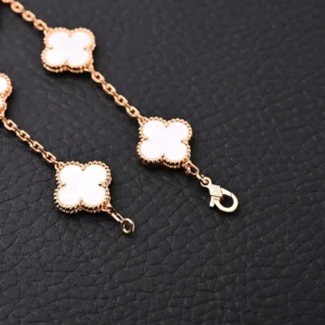 Van Cleef & Arpels Alhambra bracelet white mother-of-pearl rose gold chain accessory