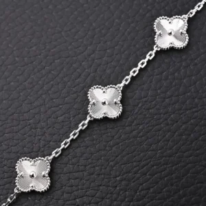 Van Cleef & Arpels Alhambra bracelet silver floral motif sterling silver chain accessory