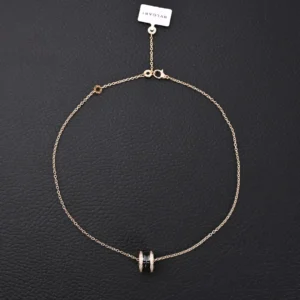 Bvlgari necklace rose gold chain black ceramic pendant delicate design