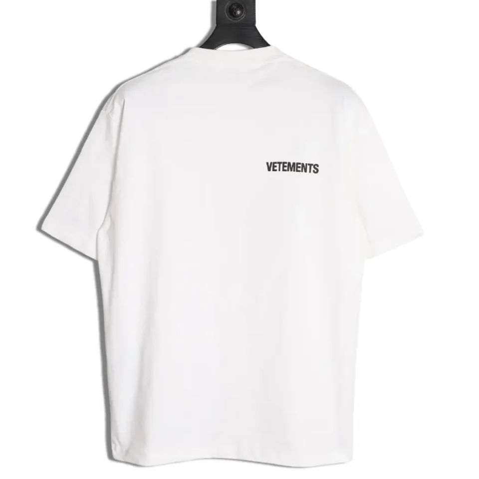 Vetements logo print white cotton T-shirt casual streetwear