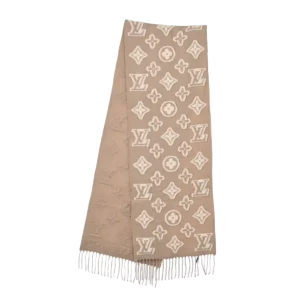 Louis Vuitton 3D Embossed Logo Wool Tassel Long Scarf