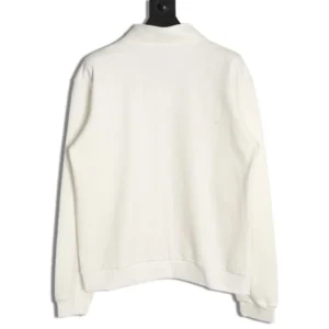 Repsgoat white sweatshirt soft cotton fabric long sleeves ribbed cuffs and hem