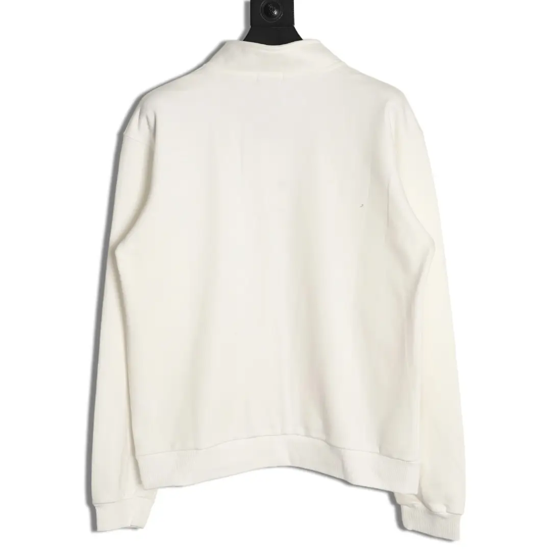 Repsgoat white sweatshirt soft cotton fabric long sleeves ribbed cuffs and hem