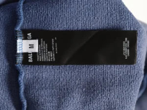 Balenciaga knitwear medium size blue textured fabric sweater made in Portugal