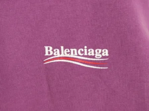 Balenciaga sweatshirt purple cotton fabric with white and red logo print on front