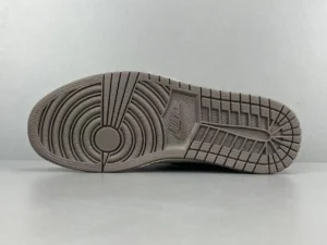 Nike Air Jordan 1 Low Utility taupe color rubber sole sneakers