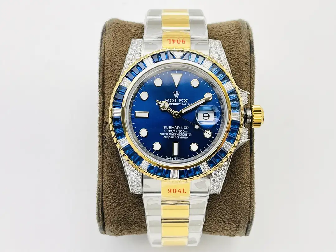 Fake Rolex Submariner Blue Diamond Best Oyster Bracelet 40MM