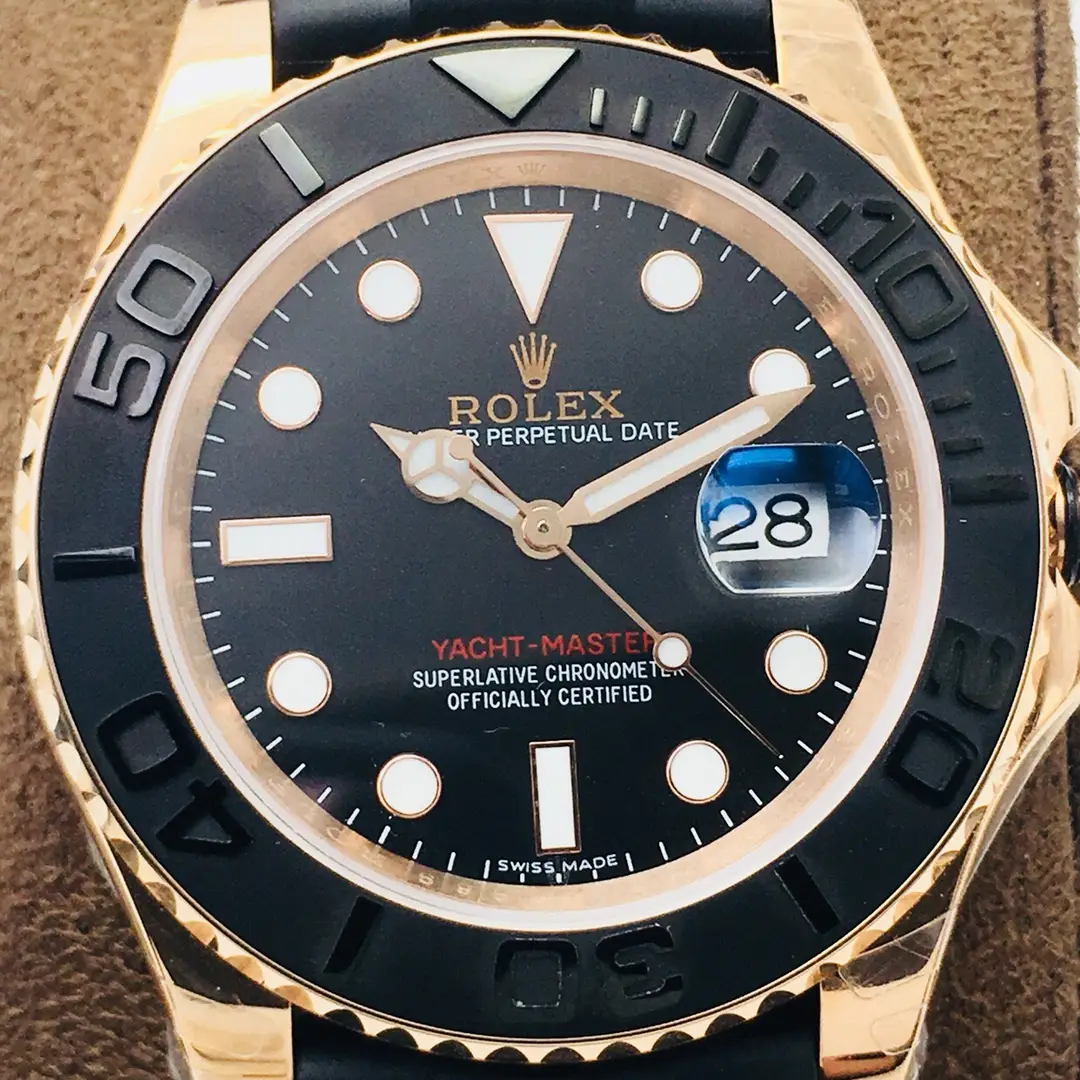 Rolex Yacht-Master 40mm Black Ceramic Bezel Oysterflex Strap Ultimate Edition