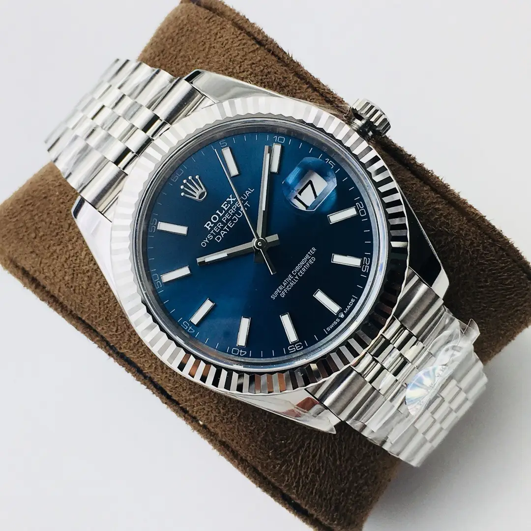 Luxury Rolex watch with blue dial