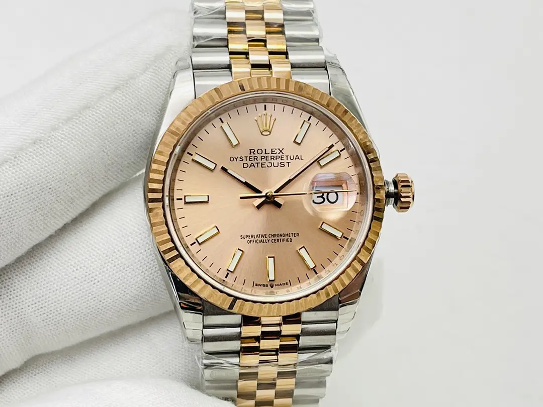 Fake Rolex Datejust Everose Gold Best Jubilee Bracelet 41MM