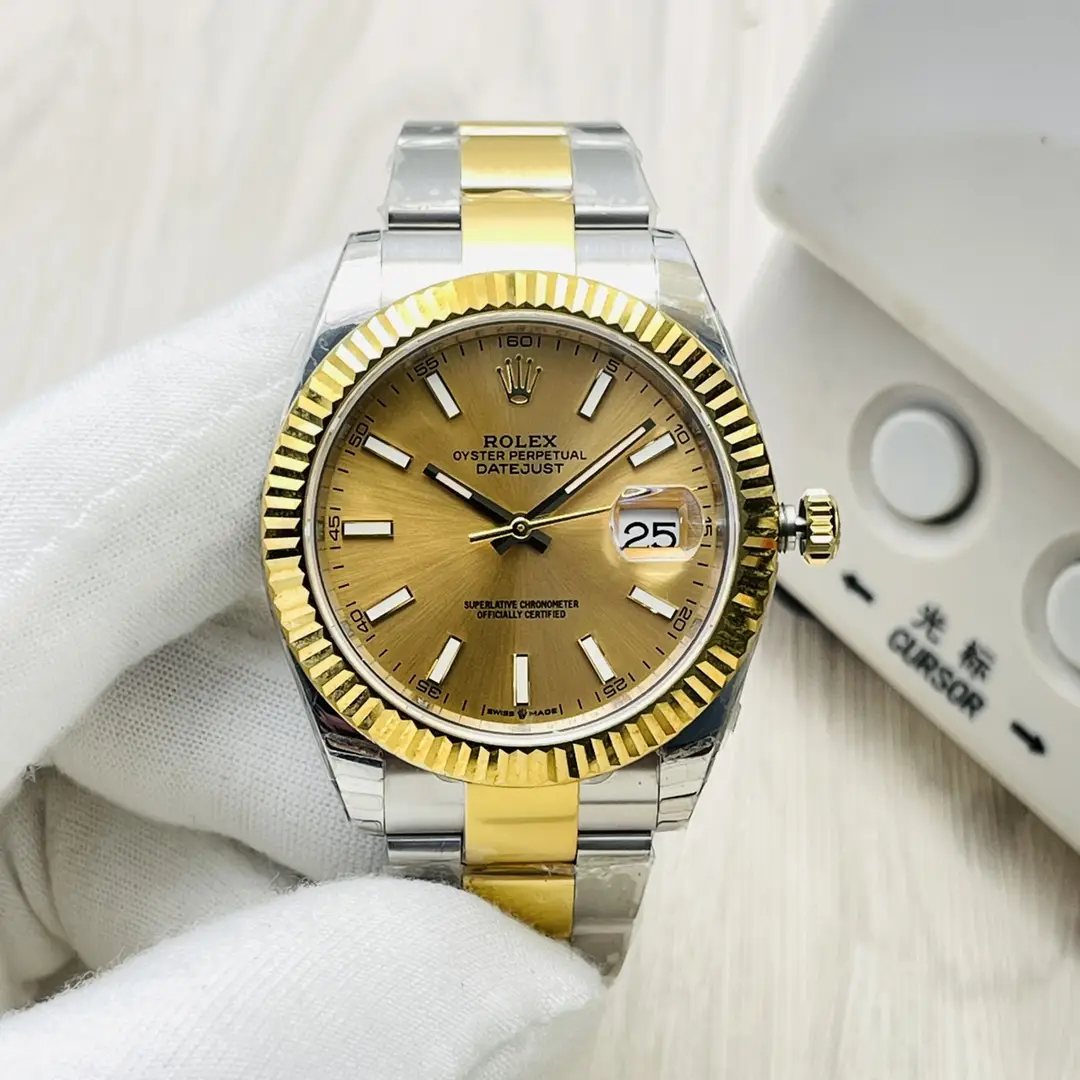 Fake Rolex Datejust Champagne Oyster Best Two Tone 41MM Watch