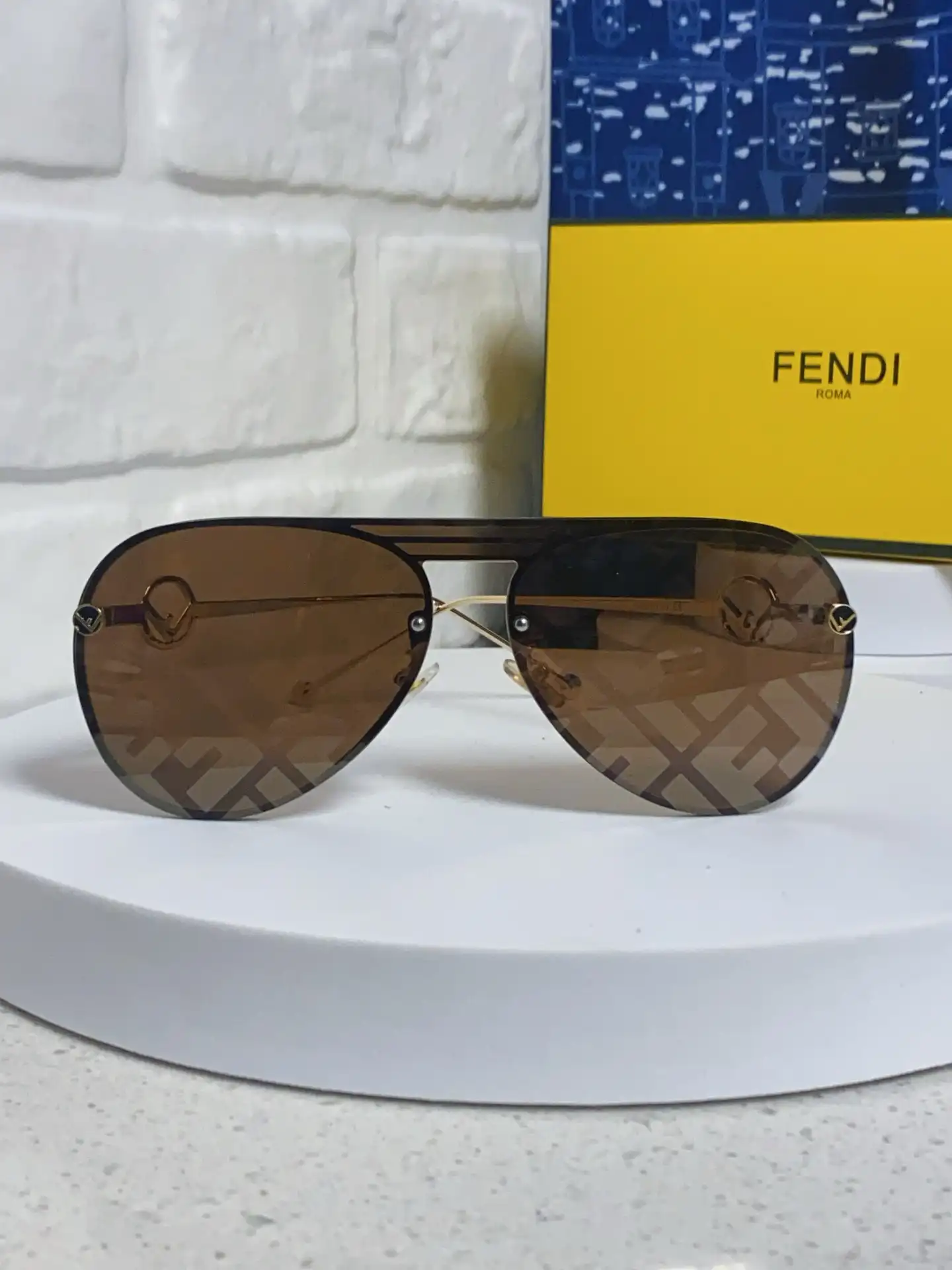 FENDI 2026 New Sunglasses, Sunglasses, Men's Double Beam Pilot Full Frame, Ultra Light