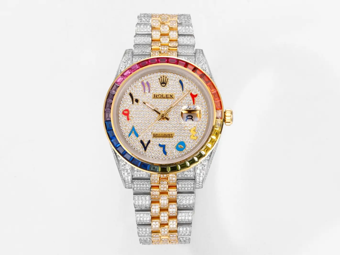 Best Rolex Datejust Rainbow Arabic replica 41MM Two-Tone Jubilee Bracelet Edition