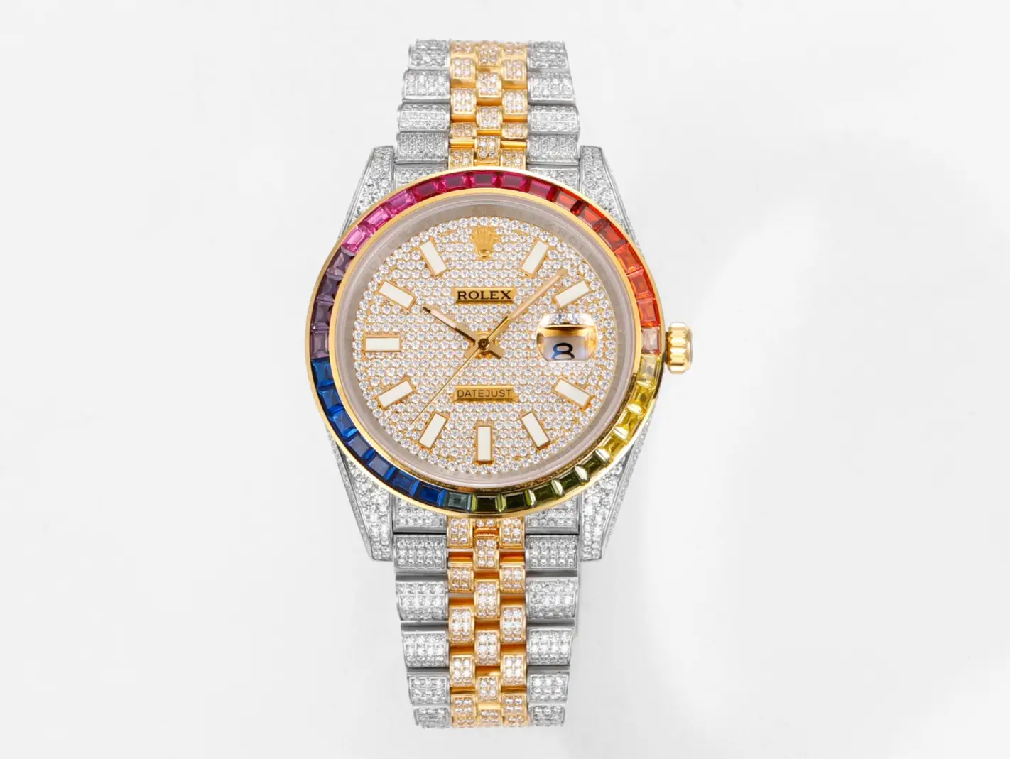 Best Rolex Datejust Rainbow 41 replica 41MM Pavé Dial Two-Tone Jubilee Bracelet Edition