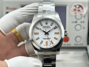 Rolex Milgauss White Dial Orange Markers replica 116400 40MM Oyster Bracelet RepsGoat