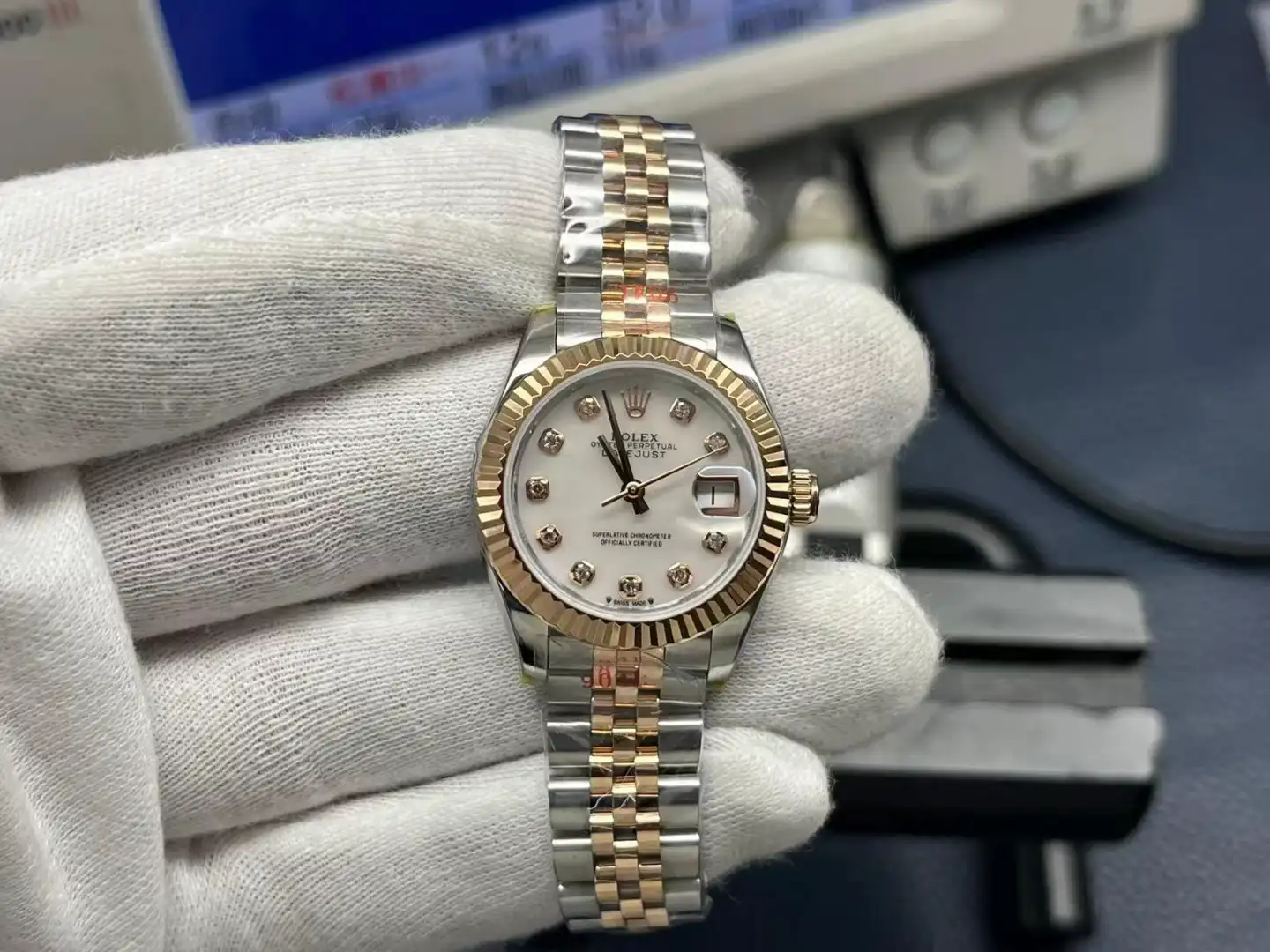 Elegant lady datejust replica 28MM Two‑Tone MOP Diamond