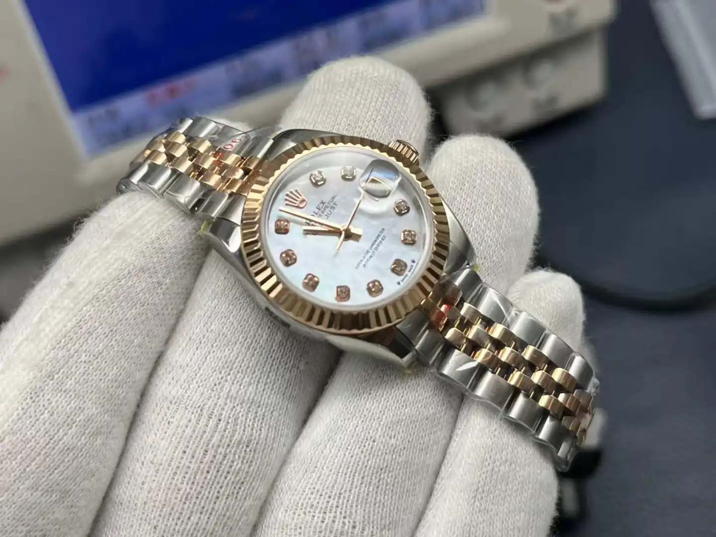 Luxury watch with diamond accents