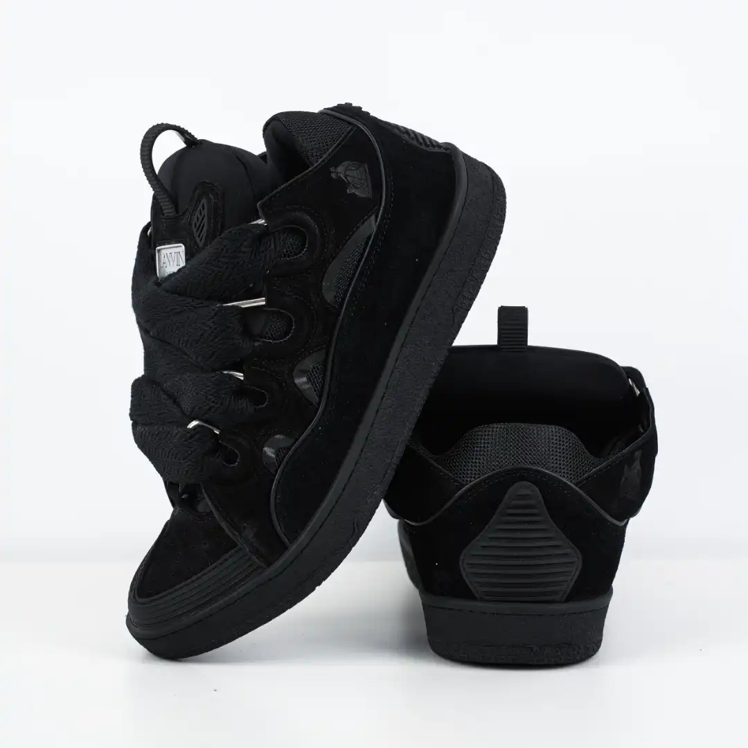 Black sneakers with textured design