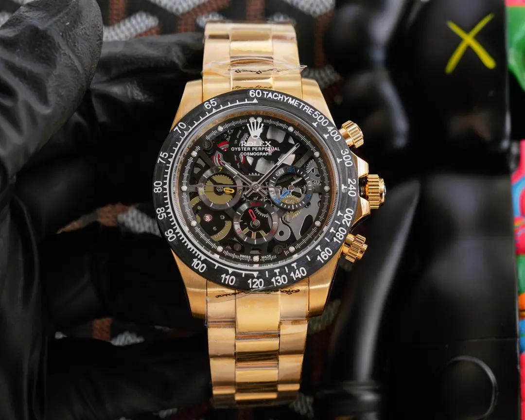 Legendary la montoya daytona replica 40MM Gold Skeleton Edition