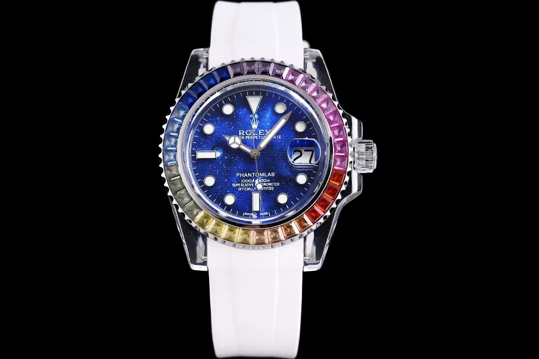 Brilliant blue rainbow submariner replica 40MM Phantom Crystal Edition