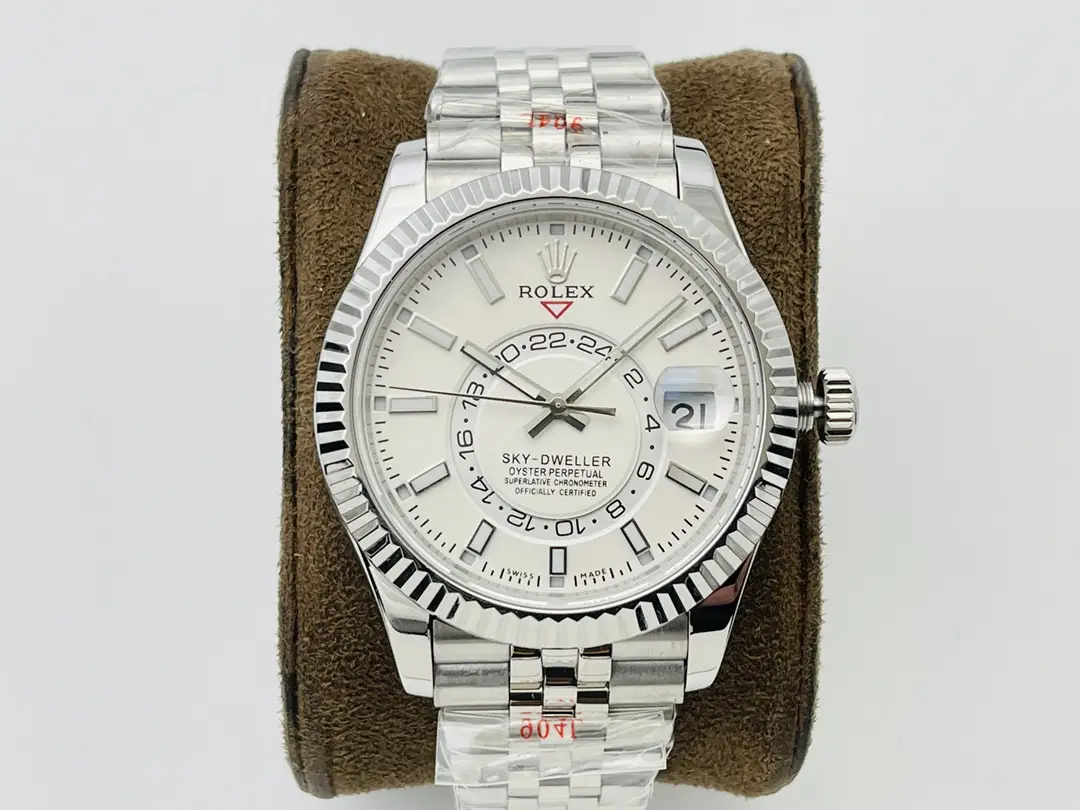 Premium Rolex Sky-Dweller White Dial Jubilee replica 42MM Jubilee Bracelet Edition
