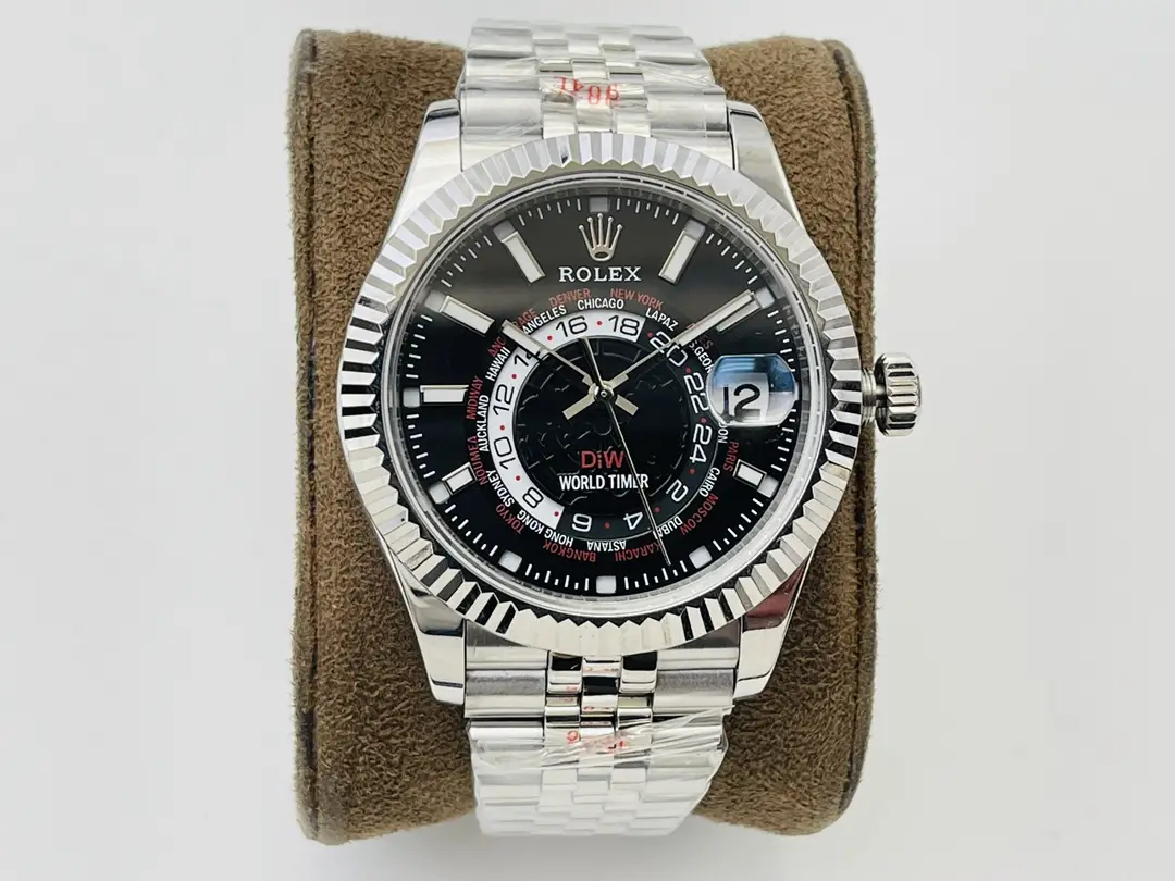 Fake Rolex Sky Dweller Black Jubilee Best DiW 42MM Watch