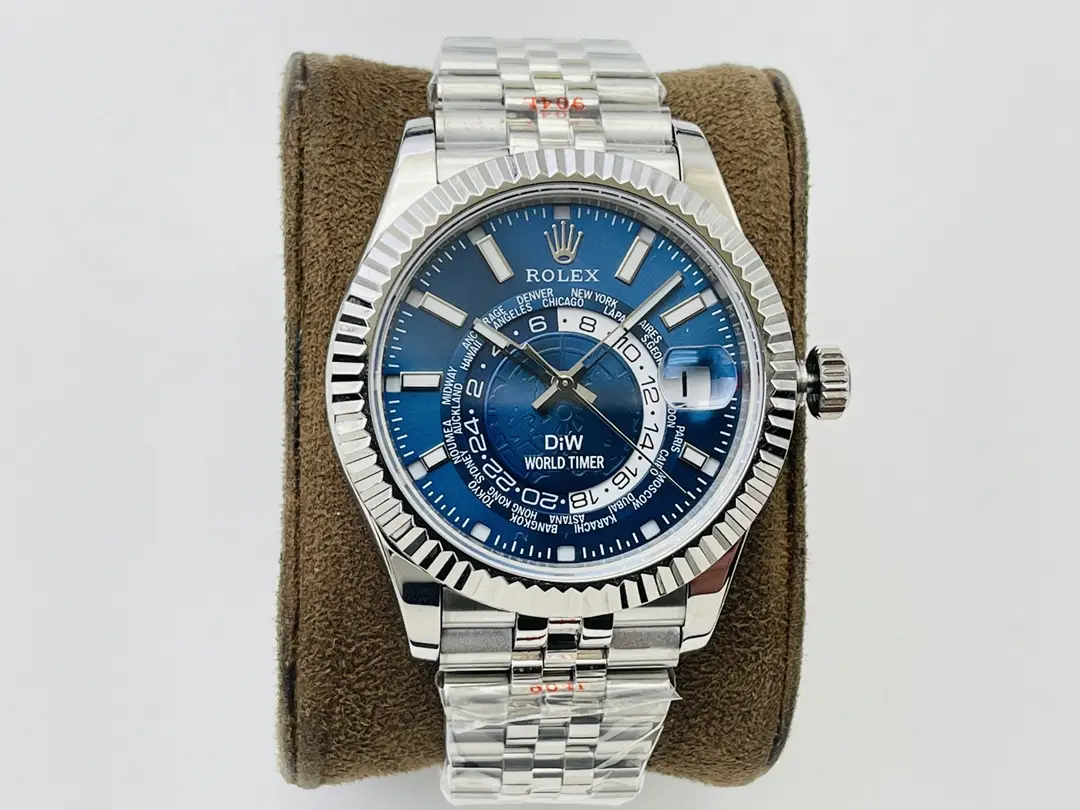 Fake Rolex Sky Dweller Blue Jubilee Best DiW 42MM Watch