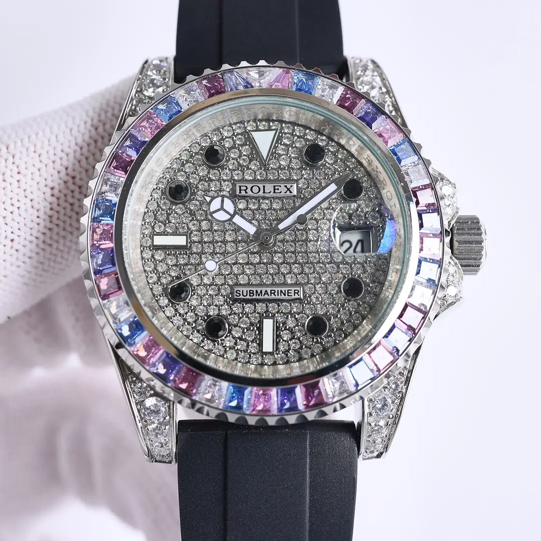 Exclusive rainbow submariner replica 40MM Pavé Diamond Dial 126679SABR