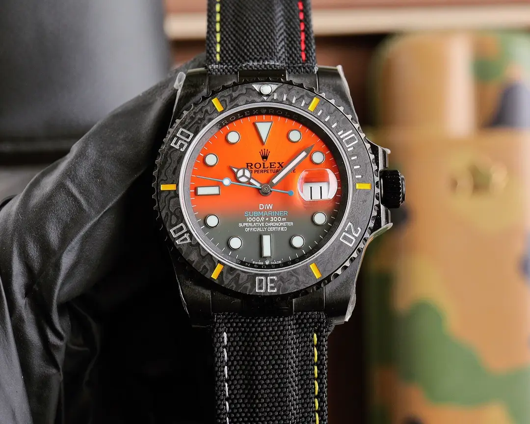 Best Rolex DIW Submariner Parakeet replica 40MM Black Velcro Strap Edition