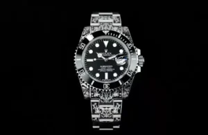 Rolex Submariner Engraved Black Dial replica 40MM steel bracelet RepsGoat