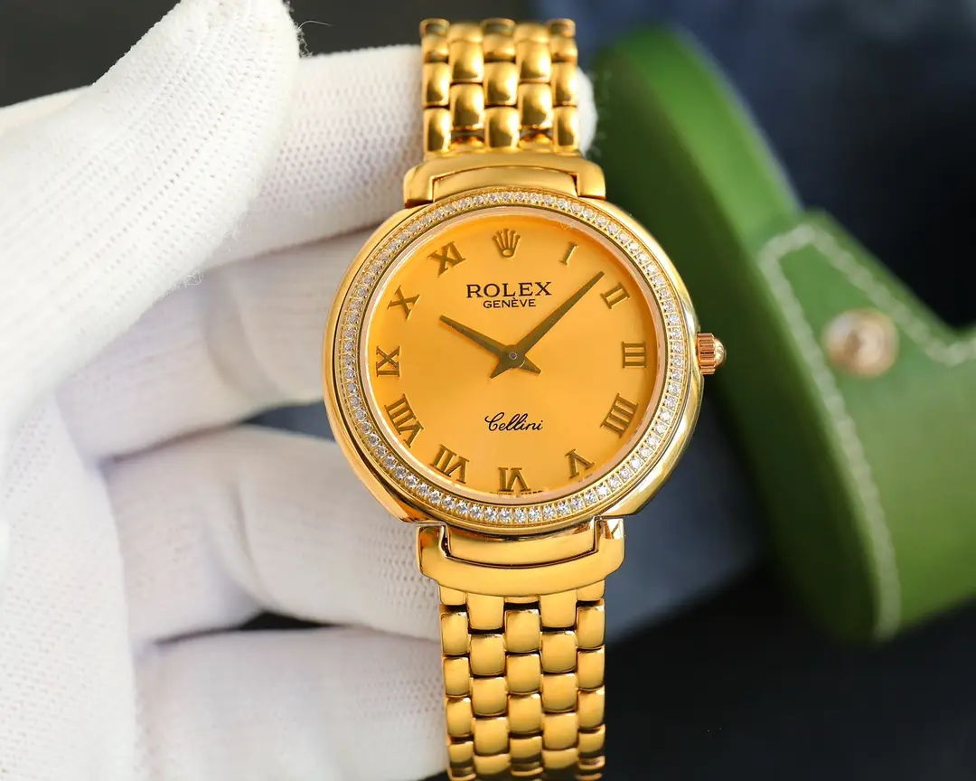 Best Rolex Cellini 6623 replica 36.8MM Champagne Dial Gold Steel Bracelet Edition