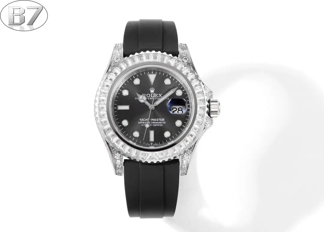 Best Rolex Yacht-Master Diamond replica 40MM Black Rubber Strap Edition