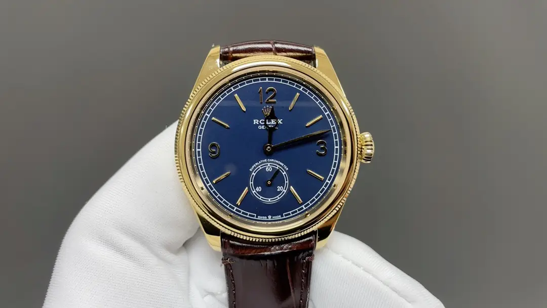 Classic rolex 1908 black replica 39MM Yellow Gold Dress Edition