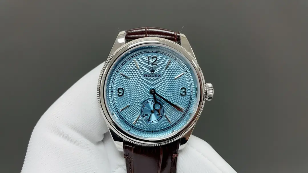 Rolex 1908 Ice Blue 39MM Leather Strap Premium Edition