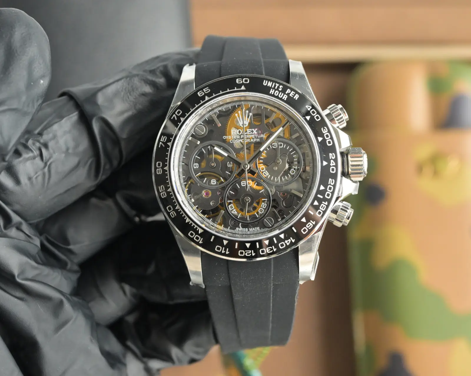 Bold daytona skeleton replica 40MM Black Strap Edition
