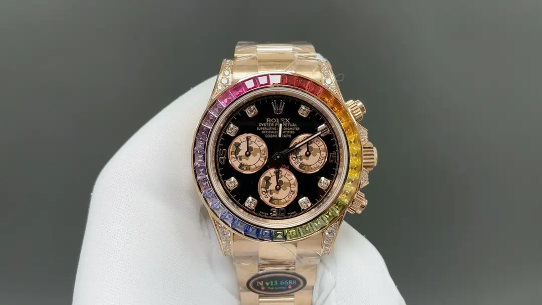 Premium Rolex Daytona Rainbow Everose Gold replica 40MM Oyster Bracelet Edition